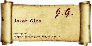 Jakab Gina névjegykártya